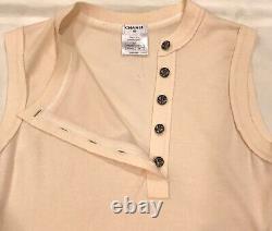 Rare Chanel 09a Ecru Cashmere Imperial Buttons Top Shirt For Jacket 38 New