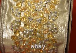 Rare D Stevens 4 Royal Summer Spring Flower Leaf Gold Jewel Pearl Wired Ribbon