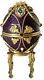 Rare Faberge Imperial Anniversary Egg Franklin Mint 18k & Sterling & Amethysts