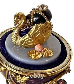 Rare Faberge Imperial Anniversary Egg Franklin Mint 18K & Sterling & Amethysts