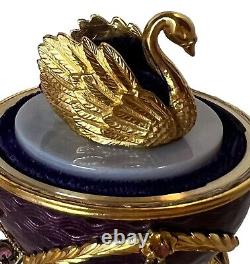 Rare Faberge Imperial Anniversary Egg Franklin Mint 18K & Sterling & Amethysts