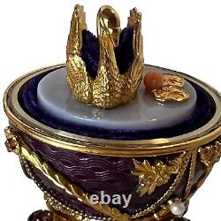 Rare Faberge Imperial Anniversary Egg Franklin Mint 18K & Sterling & Amethysts