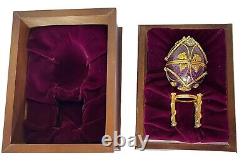 Rare Faberge Imperial Anniversary Egg Franklin Mint 18K & Sterling & Amethysts