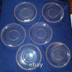 Rare Imperial Glass Candlewik Gold 11 Dinner Plates (6)