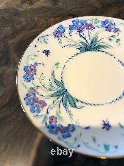 Rare Imperial Russian Porcelain Lomonosov Tea Cup Saucer Plate 3Piece Set Floral