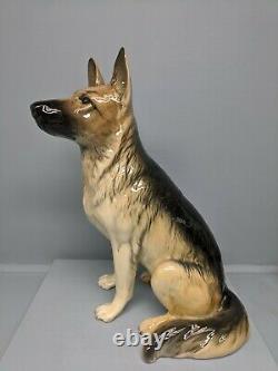 Rare Large Royal Doulton Fireside German Shepherd Alsatian Dog Figure 14 Inches