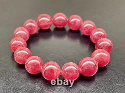 Rare Large Top Quality Imperial Rhodonite Beads Bracelet 12.8mm