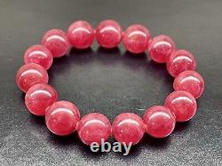 Rare Large Top Quality Imperial Rhodonite Beads Bracelet 12.8mm