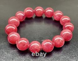 Rare Large Top Quality Imperial Rhodonite Beads Bracelet 12.8mm