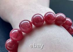 Rare Large Top Quality Imperial Rhodonite Beads Bracelet 12.8mm