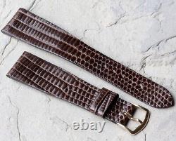 Rare Long Length 1950s Royale Lizard 22mm watch strap NOS has 16mm buckle end