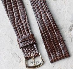 Rare Long Length 1950s Royale Lizard 22mm watch strap NOS has 16mm buckle end