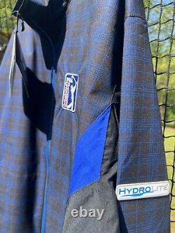 Rare NWT FootJoy Golf HydroLite PGA Tour Rain Jacket Size L Black&Royal Plaid