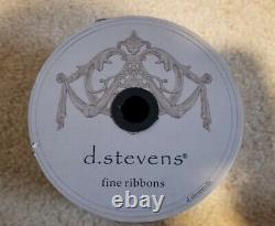 Rare New D Stevens Royal Platinum Silver Gold Floral Leaf Sequin Wired Ribbon