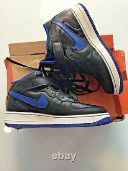 Rare New Withbox Vintage 2002 Nike Air Force 1 Mid Black/Vars Royal-White Size 9.5