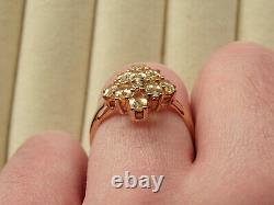 Rare Ouro Preto Imperial Peach Topaz & Diamond 10K Gold Ring Size P-Q/8 RRP £334