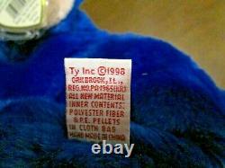 Rare Retired Ty Beanie Buddy Peanut The Royal Blue Elephant 17 Collectible 1998