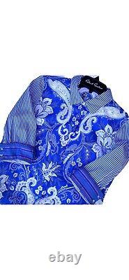Rare Robert Graham Beaded Royal Blue Classic Shirt
