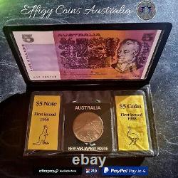 Rare Royal Australian Mint $5 Coin & Banknote Set New Parliament House Original