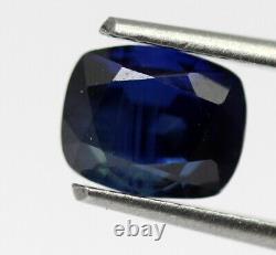 Rare Royal Blue 1.87 Ct Natural Sapphire Loose 6x5 MM Cushion Cut IGI Certified