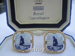 Rare Royal Copenhagen Little Mermaid Cufflinks, New Old Stock