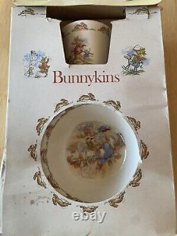 Rare Royal Doulton Bunnykins child set 3 Pieces in original box