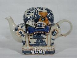 Rare! Royal Doulton Cardew Real Old Willow Royal Albert Winter Chair Teapot New