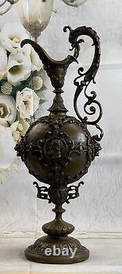 Rare Royal King Queen Scorpion Lion Griffin Ornate Vase Bronze Urn Statue Art NR