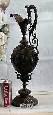 Rare Royal King Queen Scorpion Lion Griffin Ornate Vase Bronze Urn Statue Art NR