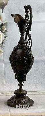 Rare Royal King Queen Scorpion Lion Griffin Ornate Vase Bronze Urn Statue Art NR