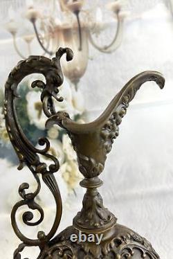 Rare Royal King Queen Scorpion Lion Griffin Ornate Vase Bronze Urn Statue Figure
