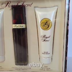 Rare Royal Secret Gift Set 3.3oz 100ml Cologne Body Cream Wash Five Star Set VTG