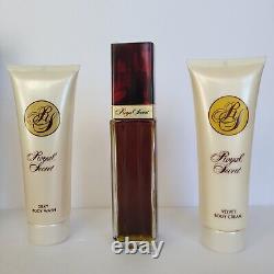 Rare Royal Secret Gift Set 3.3oz 100ml Cologne Body Cream Wash Five Star Set VTG