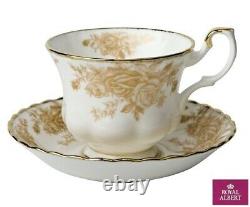 Rare Tea Set Royal Albert Old Country Roses Gold Cups Saucers Teapot Sugar Cream