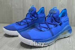 Rare Under Armour Team Curry 6 Blue Basketball Shoes 3022893-408 Mens 12.5