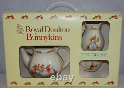 Rare! Vintage 1980 Royal Doulton Bunnykins 12 Piece Tea Set For 4 New In Box