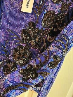 Rare Vintage 1980s Royal Feelings Sequined Top, Pure Silk, Handmade, New Unworn