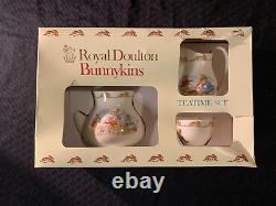 Rare Vintage 1986 Royal Doulton Bunnykins 4 Piece Tea Set New In Box Nib Nos