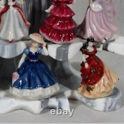 Rare! Vintage Cardew Royal Doulton Tiny Pretty Ladies Set Of 10 With Display New