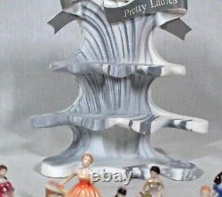 Rare! Vintage Cardew Royal Doulton Tiny Pretty Ladies Set Of 10 With Display New