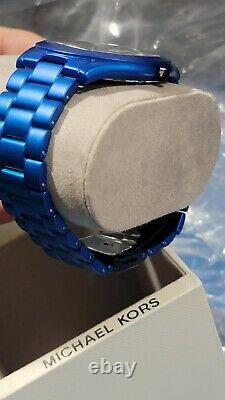 Rare color- Michael Kors Slim Runway Royal Blue Black Mens Watch MK8760 Graphite