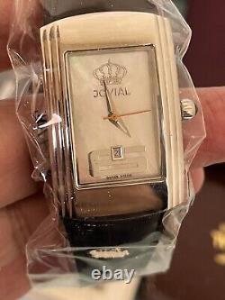 Rare new JOVIAL Jordan ROYAL CROWN DIAL Watch steel MOTHER OF PEARL DIAL BOXR3