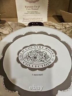 Royal Albert Old Country Roses Glass Covered Gratin Pan France Cookware 12 RARE