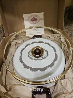 Royal Albert Old Country Roses Glass Covered Gratin Pan France Cookware 12 RARE