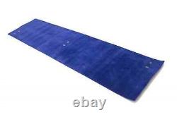 Royal Blue Tribal Pictorial Gabbeh 3X10 Modern Runner Rug Plush Hallway Carpet