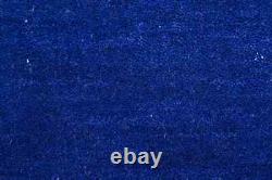 Royal Blue Tribal Pictorial Gabbeh 3X10 Modern Runner Rug Plush Hallway Carpet