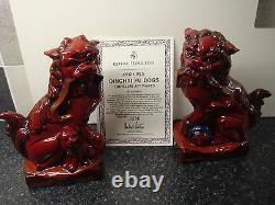 Royal Doulton Flambe'quinghai Fu Dogs' Ba34 &ba35 Rare Brand New & Boxed