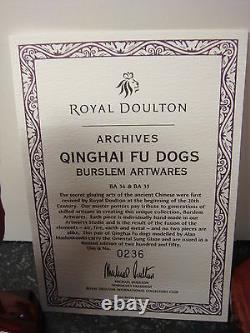 Royal Doulton Flambe'quinghai Fu Dogs' Ba34 &ba35 Rare Brand New & Boxed