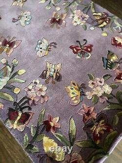 Royal Palace Butterfly Meadows Rug 3' x 5' NEW QVC Lavender SOLD OUT RARE