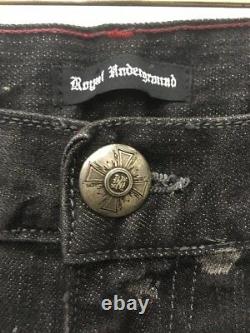 Royal Underground Men's bleach spot denim jeans nwt new bootcut rare black